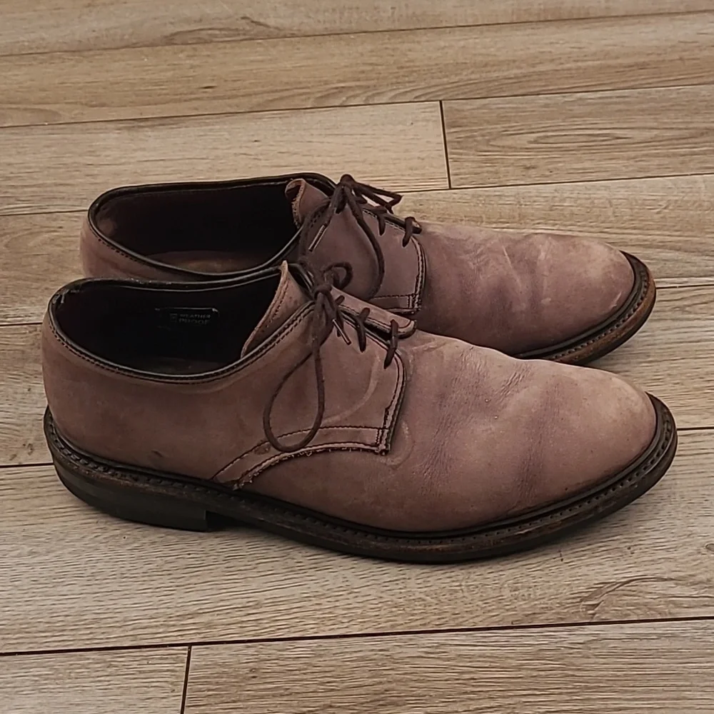 ALLEN EDMONDS Surrey Grey Brown Leather Sz 10 D Blucher‎ Lace Up Mens Shoes